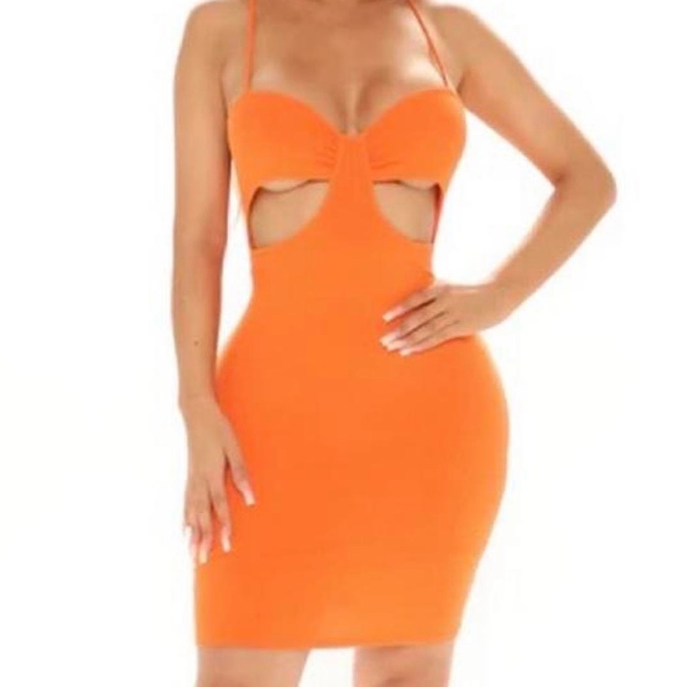 FASHION NOVA ORANGE MINI DRESS